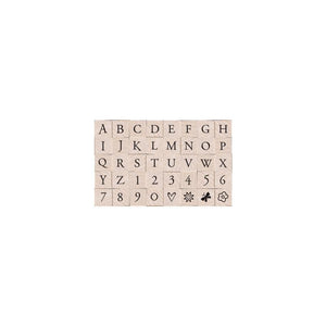 Printer's Type Uppercase Alphabet Woodblock Stamp Set