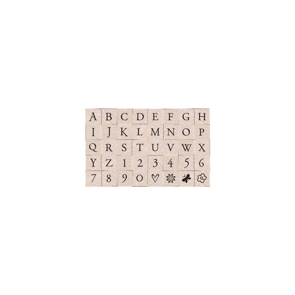 Printer's Type Uppercase Alphabet Woodblock Stamp Set