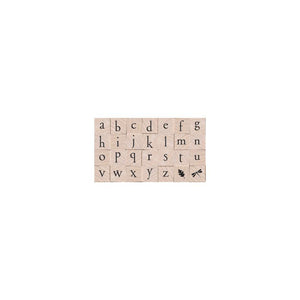 Printer's Type Lowercase Alphabet  Woodblock Stamp Set