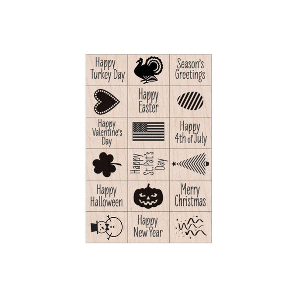 A Year of Holidays Woodblock Ink 'n' Stamp