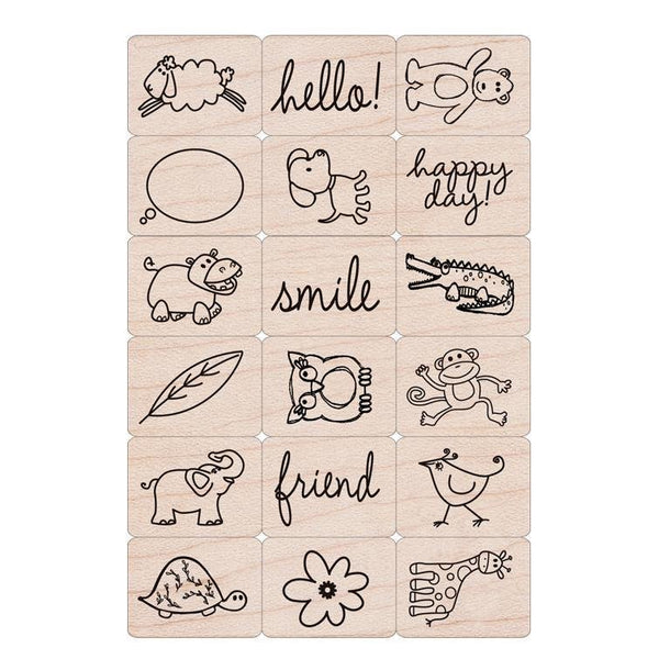 Happy Animals Woodblock Ink 'n' Stamp