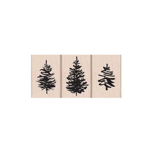 Paintbrush Trees Trio Woodblock Stamp Set