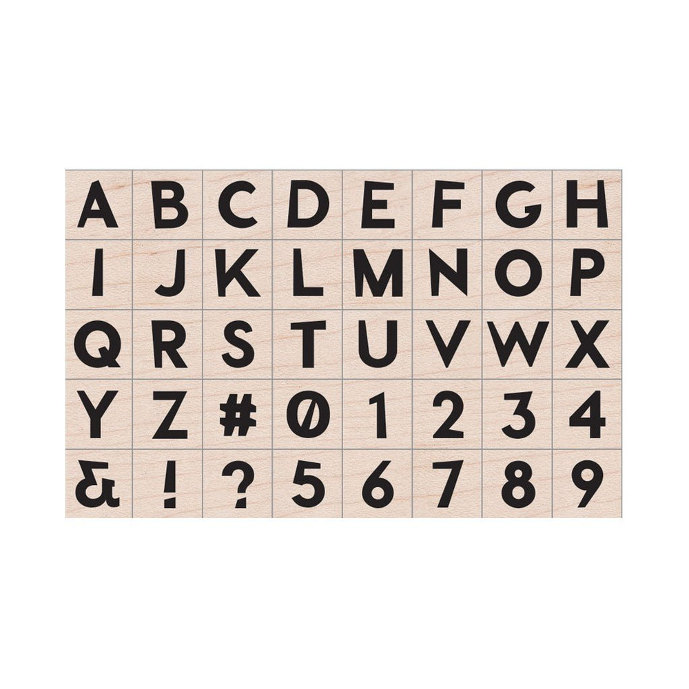 Modern Uppercase Letters Woodblock Stamp