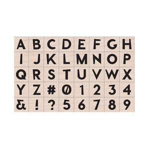 Modern Uppercase Letters Woodblock Stamp