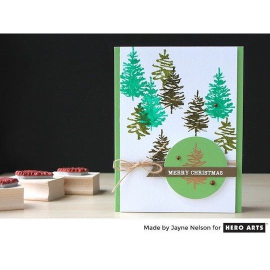 Paintbrush Trees Trio Woodblock Stamp Set