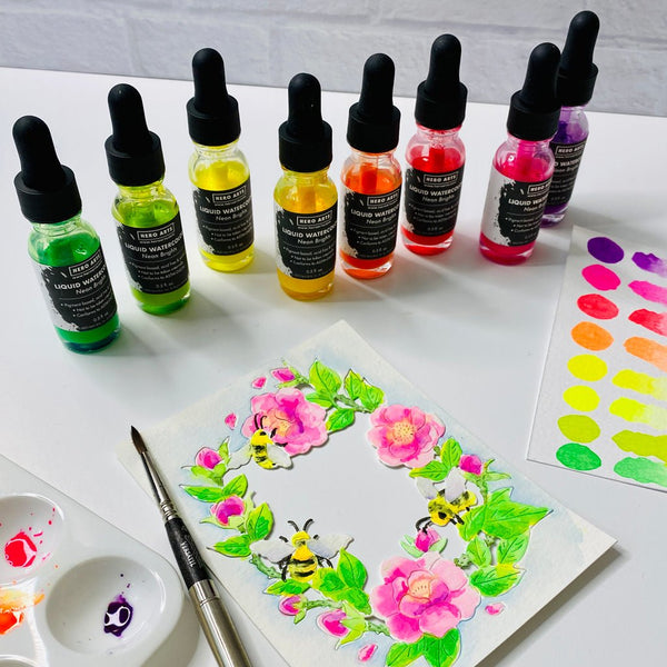Liquid Watercolor Neon Brights Yellow