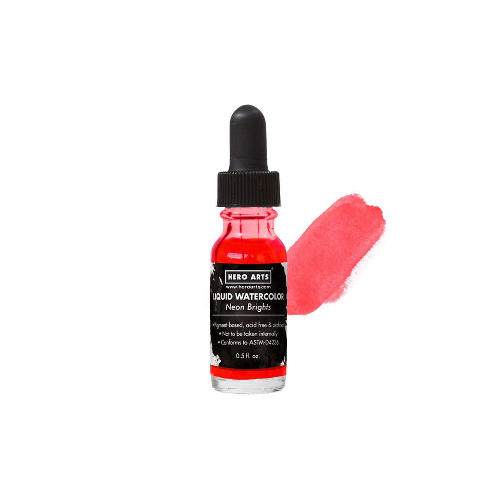 Liquid Watercolor Neon Brights Red