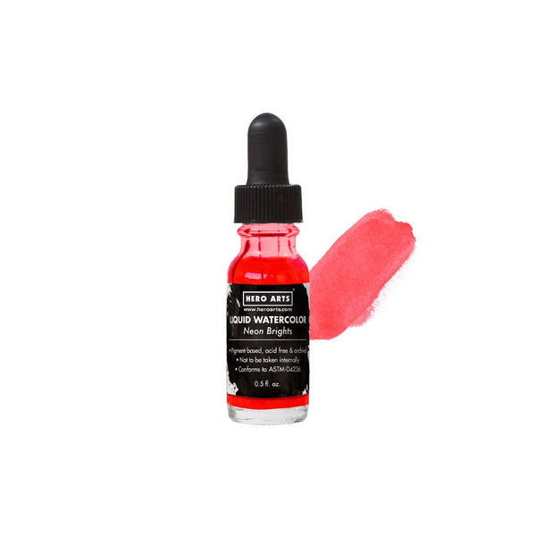 Liquid Watercolor Neon Brights Red