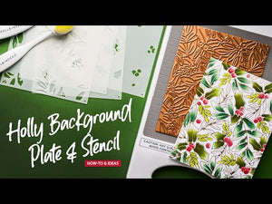 Glimmer Holly Background Hot Foil Plate from the De-Light-Ful Christmas Collection by Yana Smakula
