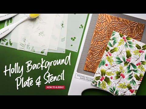 Glimmer Holly Background Hot Foil Plate from the De-Light-Ful Christmas Collection by Yana Smakula