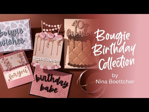 Bougie Birthday Sentiments Press Plate & Die Set from the Bougie Birthday Collection by Nina Boettcher