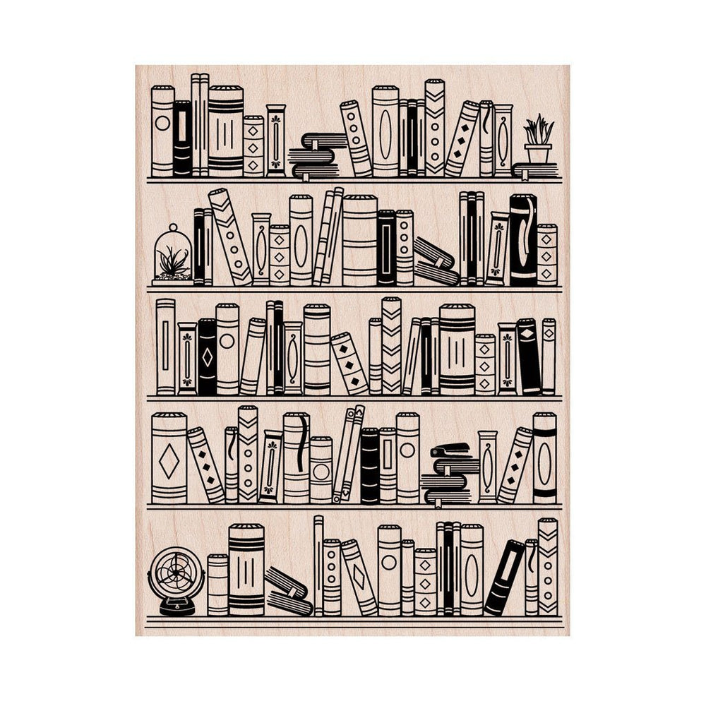 Bookcase Woodblock Stamp