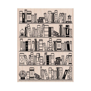 Bookcase Woodblock Stamp