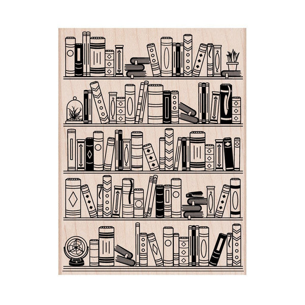 Bookcase Woodblock Stamp