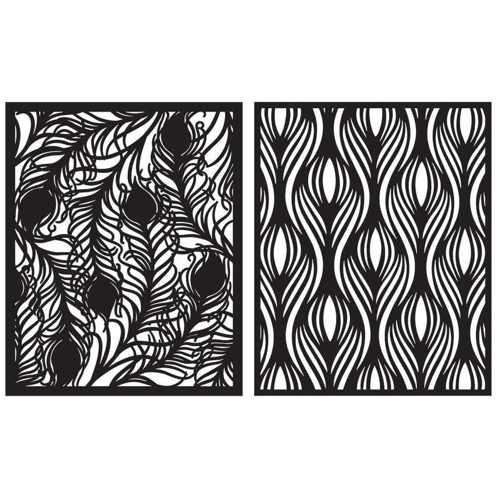 Peacock Patterns Stencil Pairs