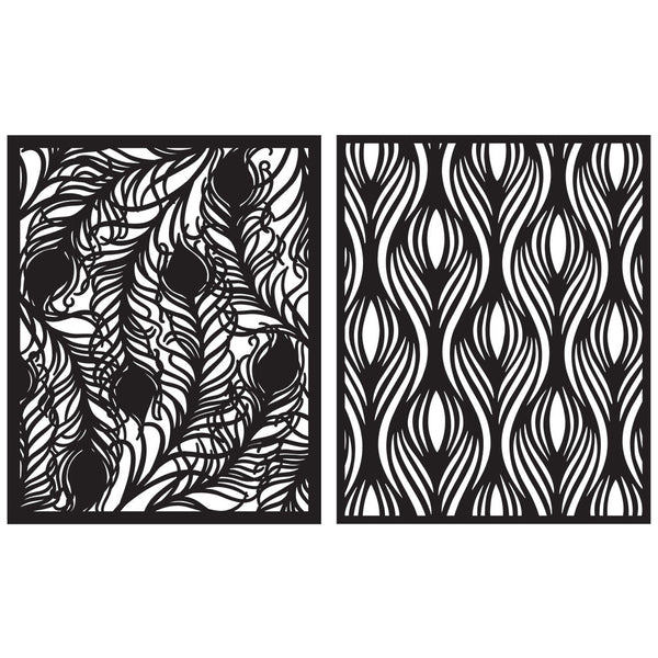 Peacock Patterns Stencil Pairs