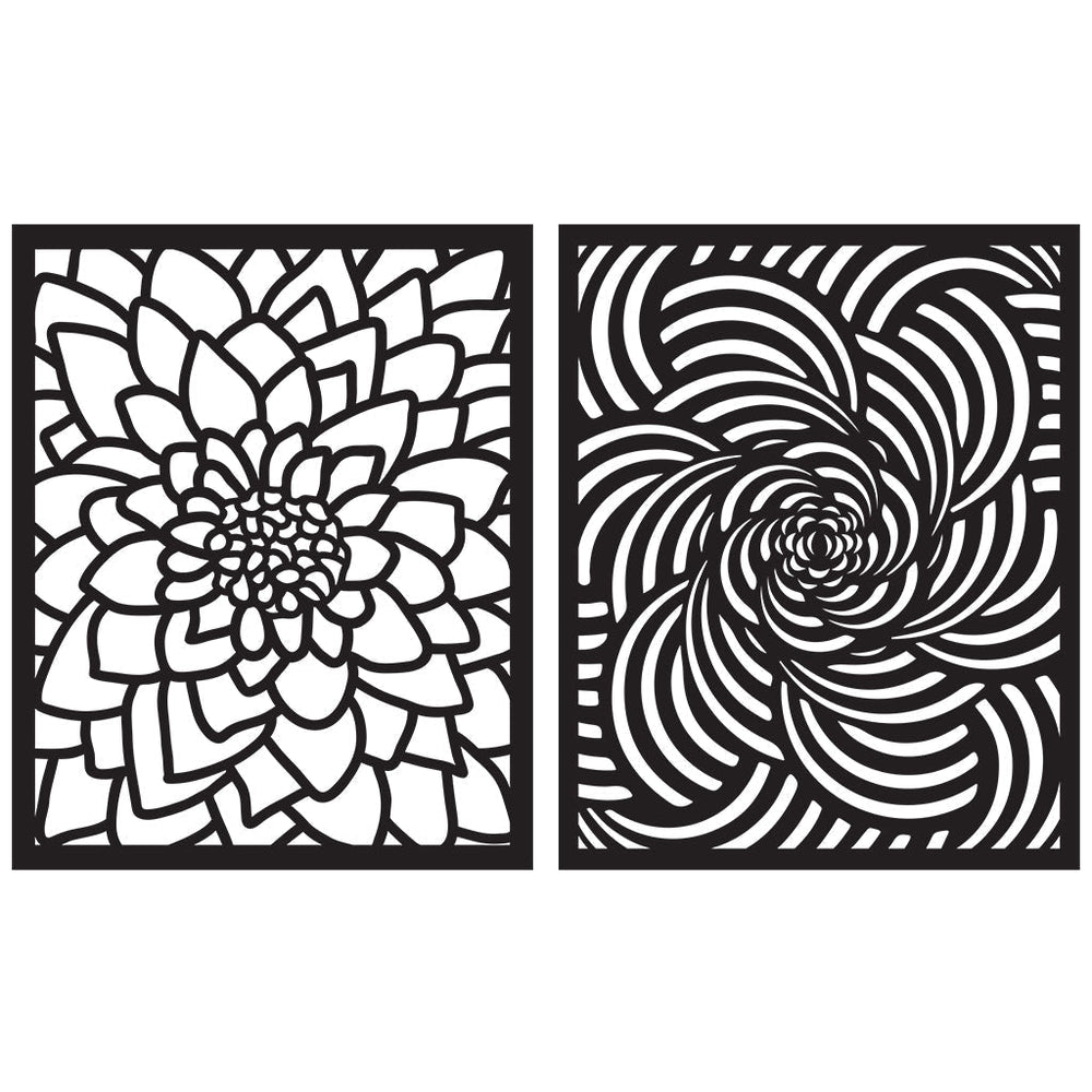 Flower Swirls Stencil Pairs