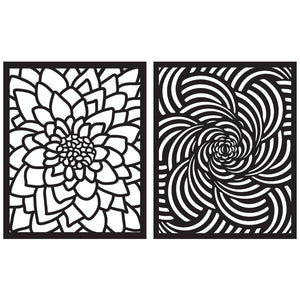 Flower Swirls Stencil Pairs