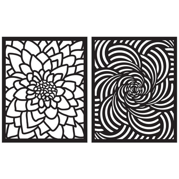 Flower Swirls Stencil Pairs