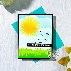 Clouds and Grass Scenic Stencil