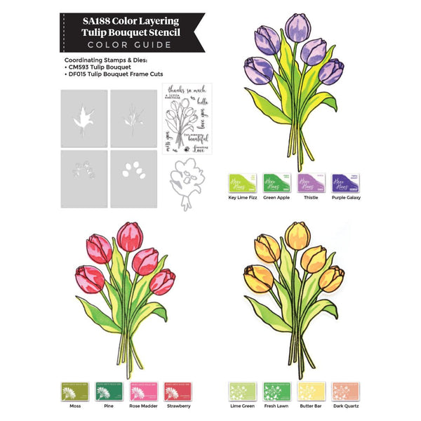 Color Layering Tulip Bouquet Stencils