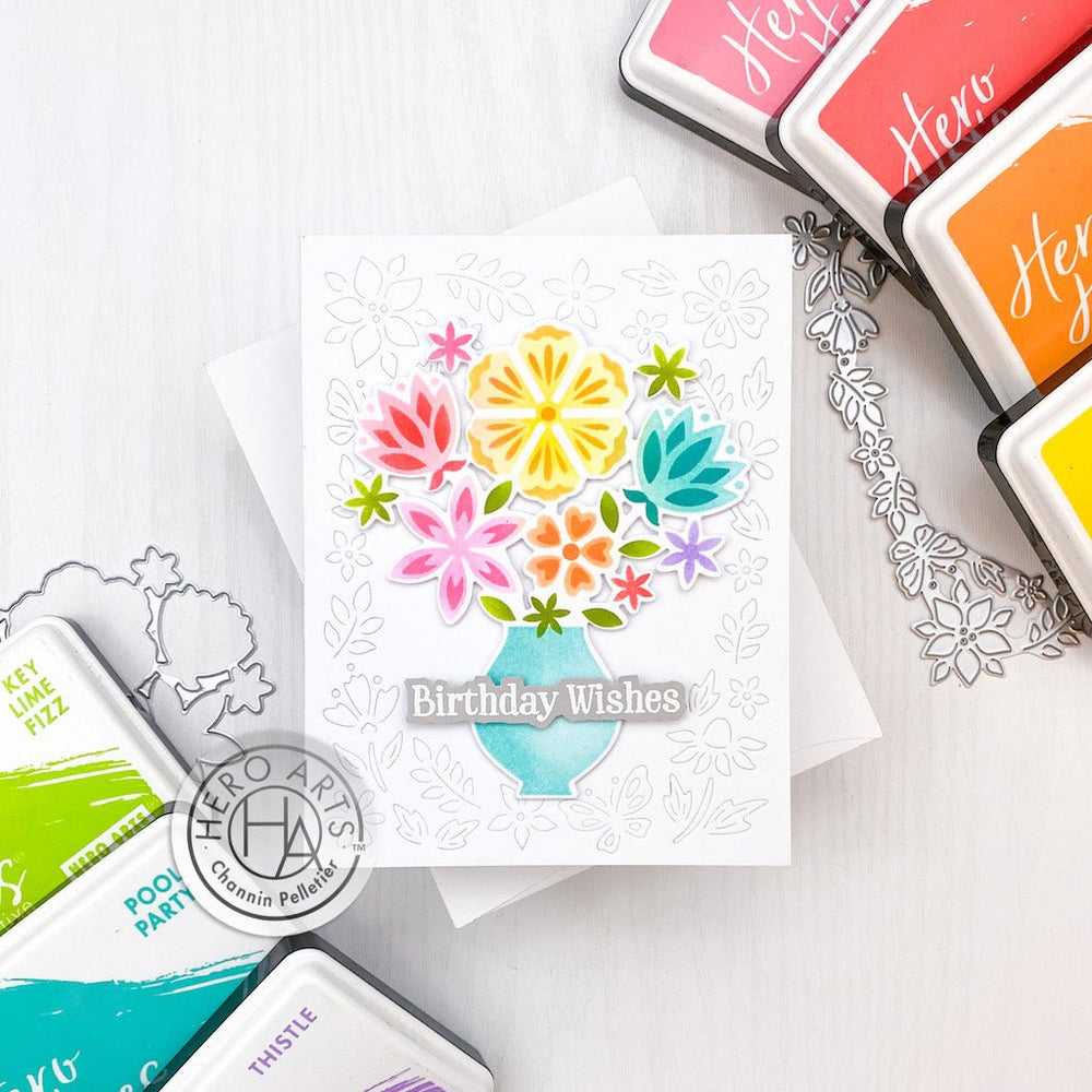 Color Layering Flowers in Vase Stencils