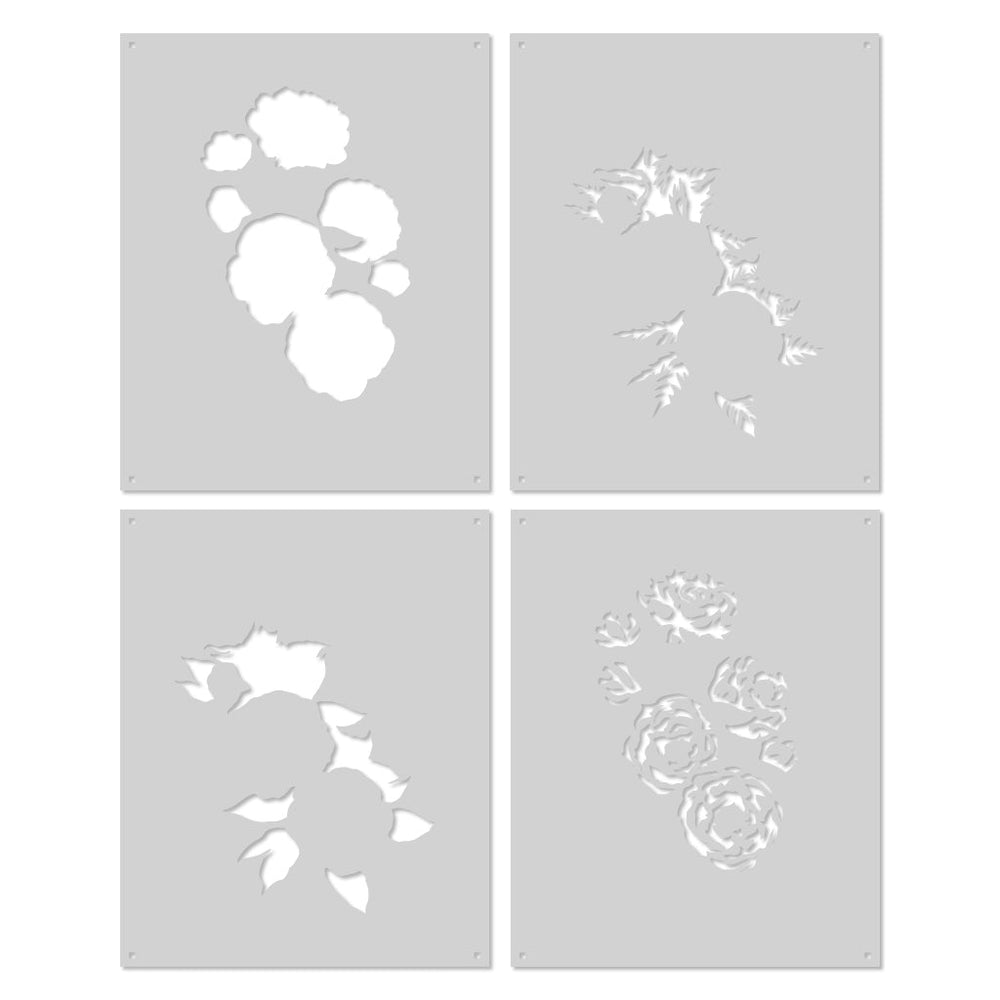 Peonies Bunch Layering Stencils