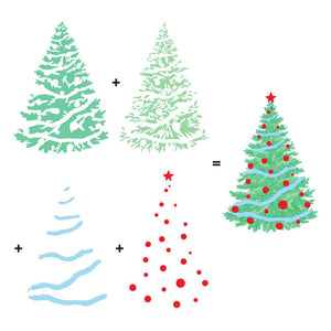 Color Layering O Christmas Tree Stencils