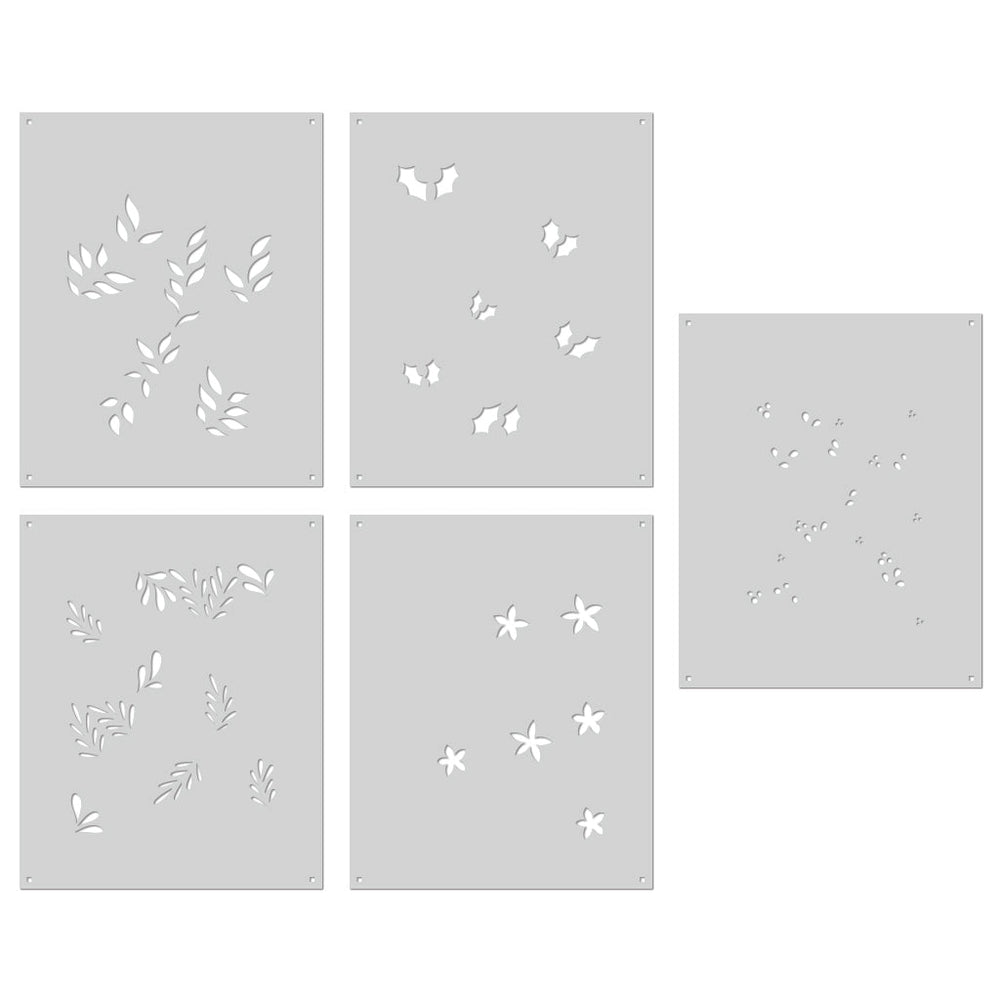 Color Layering Christmas Foliage Stencils
