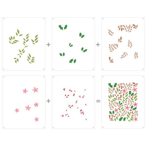Color Layering Christmas Foliage Stencils