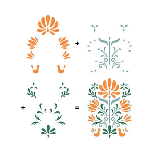Color Layering Folk Art Stencils