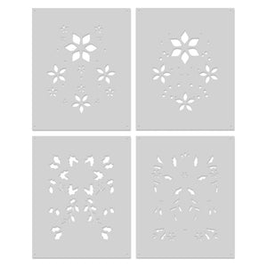 SA284 Color Layering Poinsettia Pattern Stencils - Hero Arts