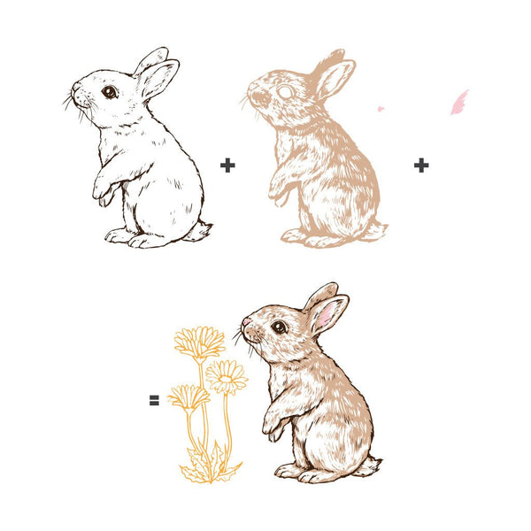 Color Layering Bunny Stamp & Cut