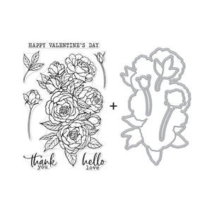 Peonies Bunch Stamp & Cut