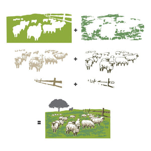 Sheep Herd HeroScape Stamp & Cut