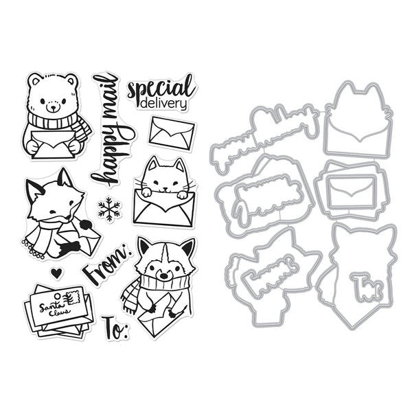 Winter Mail Critters Stamp & Cut