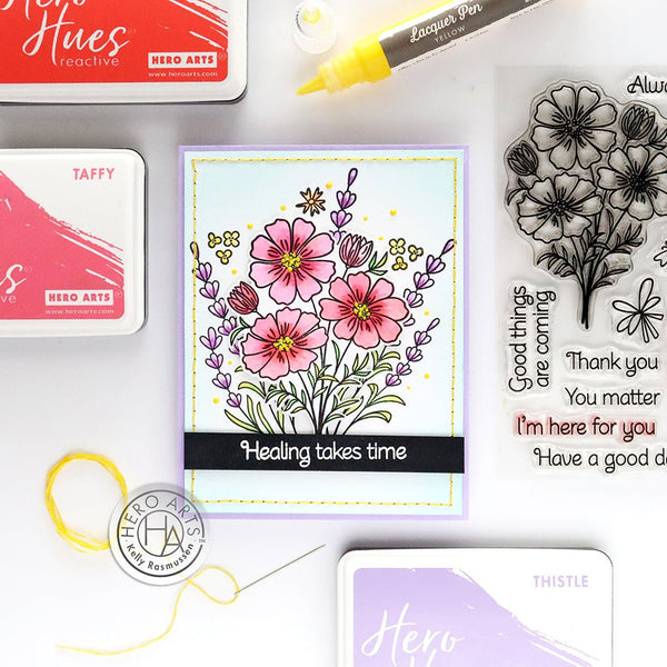 Cosmos and Lavender Stamp & Cut