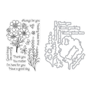 Cosmos and Lavender Stamp & Cut