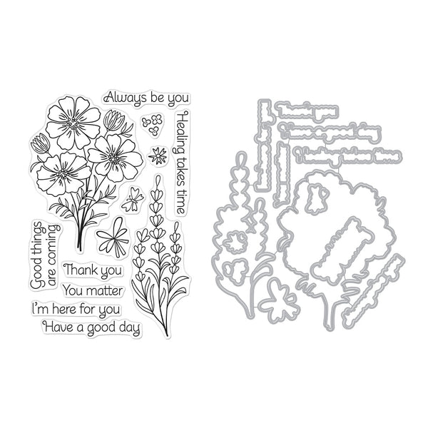 Cosmos and Lavender Stamp & Cut