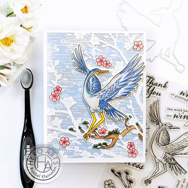 Crane Wishes Stamp & Cut
