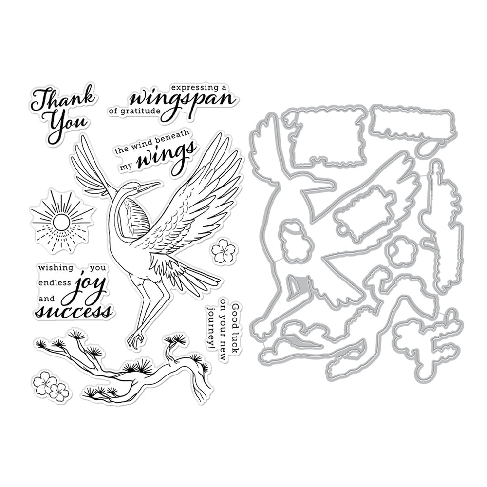 Crane Wishes Stamp & Cut