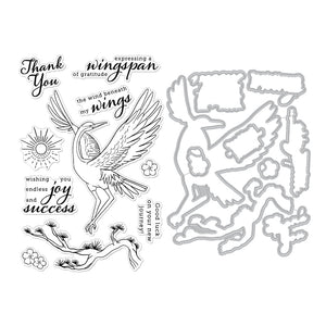 Crane Wishes Stamp & Cut