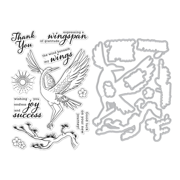Crane Wishes Stamp & Cut