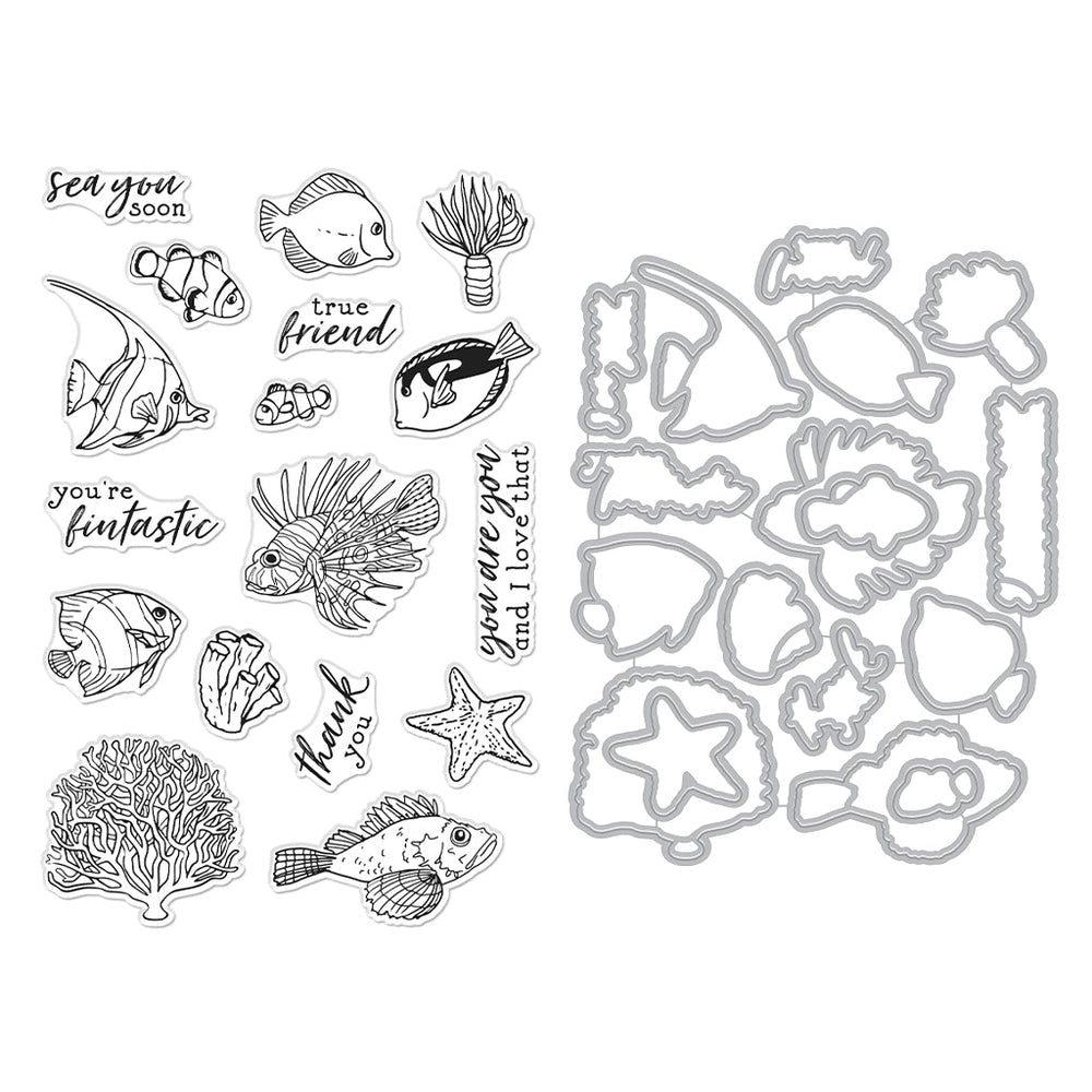Tropical Fishes Stamp & Cut