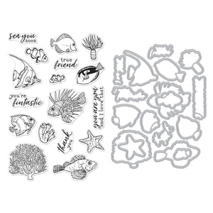 Tropical Fishes Stamp & Cut