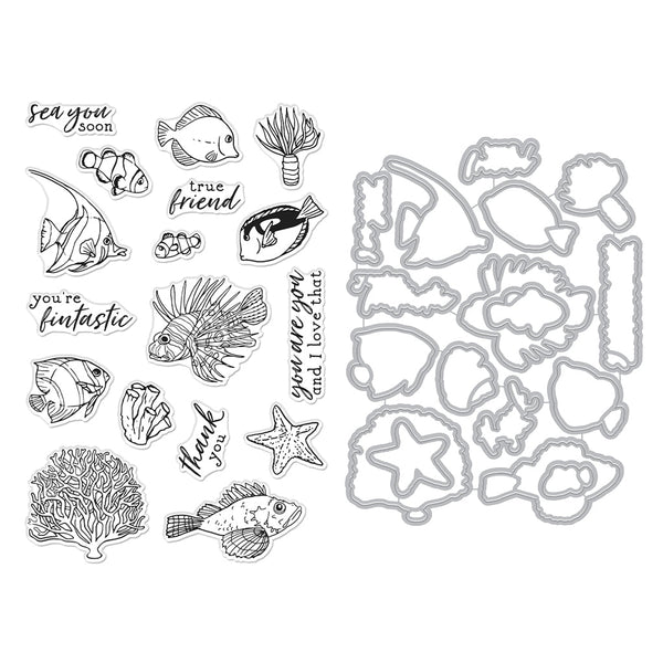 Tropical Fishes Stamp & Cut