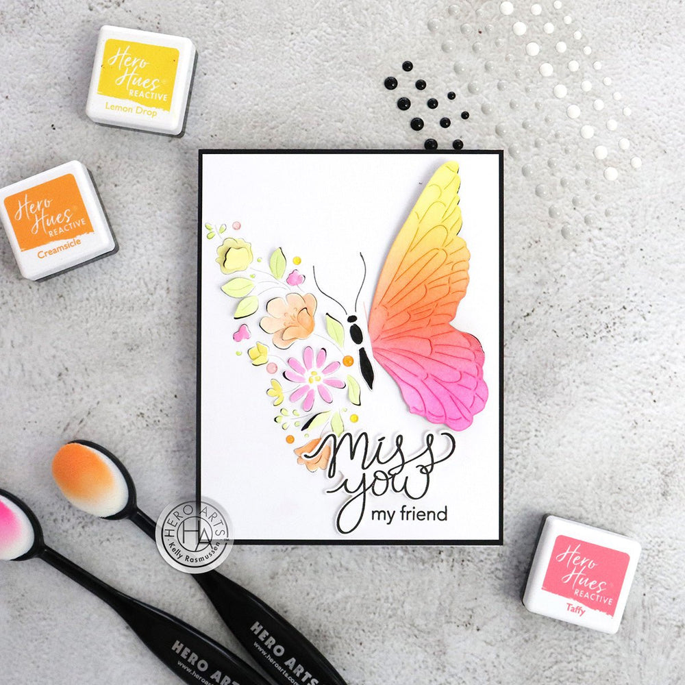Floral Rainbow & Clouds Stamp & Cut