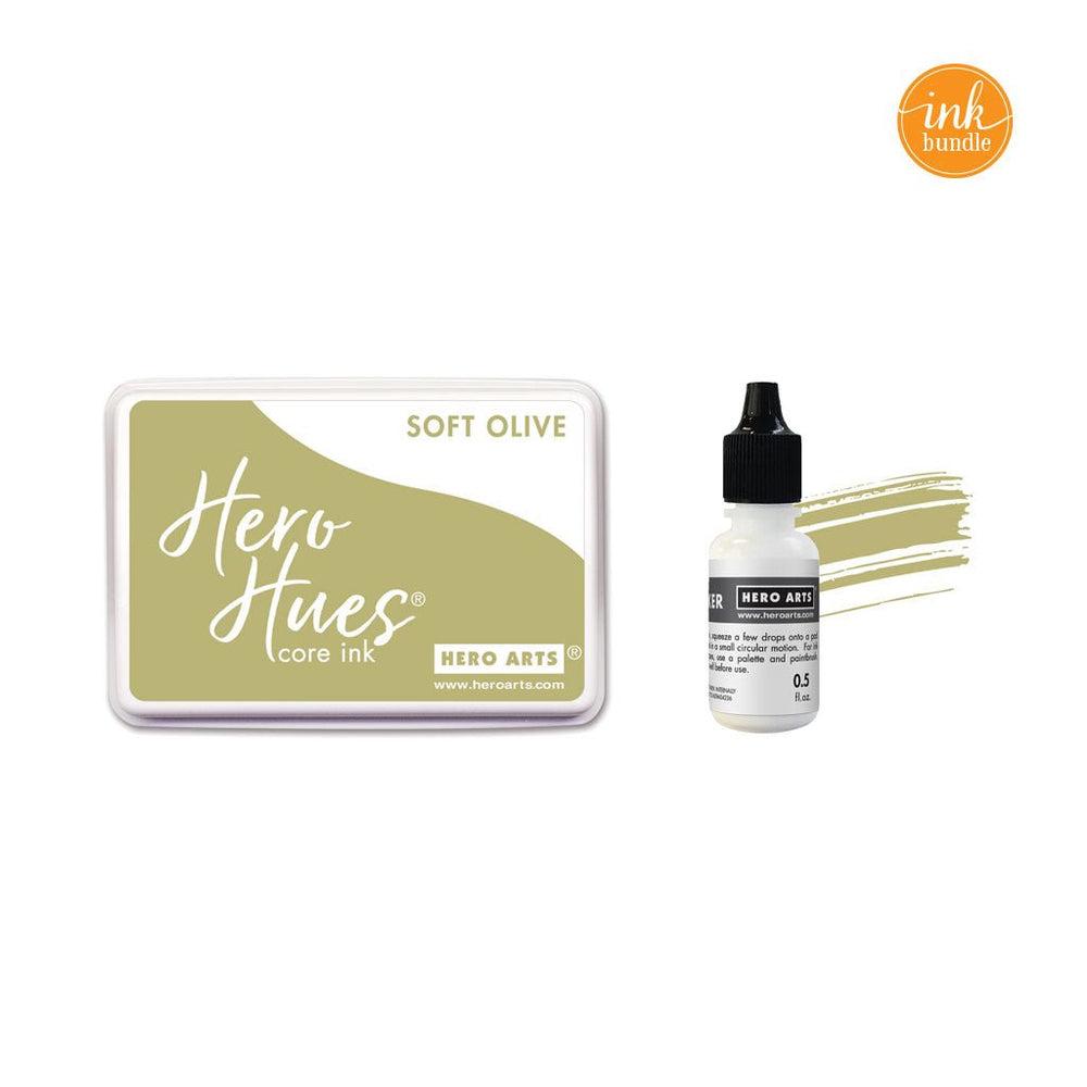 Soft Olive Core Ink Pad + Inker Bundle