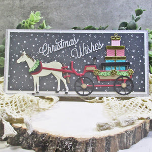 Christmas Horse-Drawn Wagon Etched Dies by Annie Williams