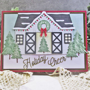 Country Christmas Barn Etched Dies by Annie Williams